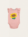 Bawełniane body z krótkim rękawem z falbanką Sunflower