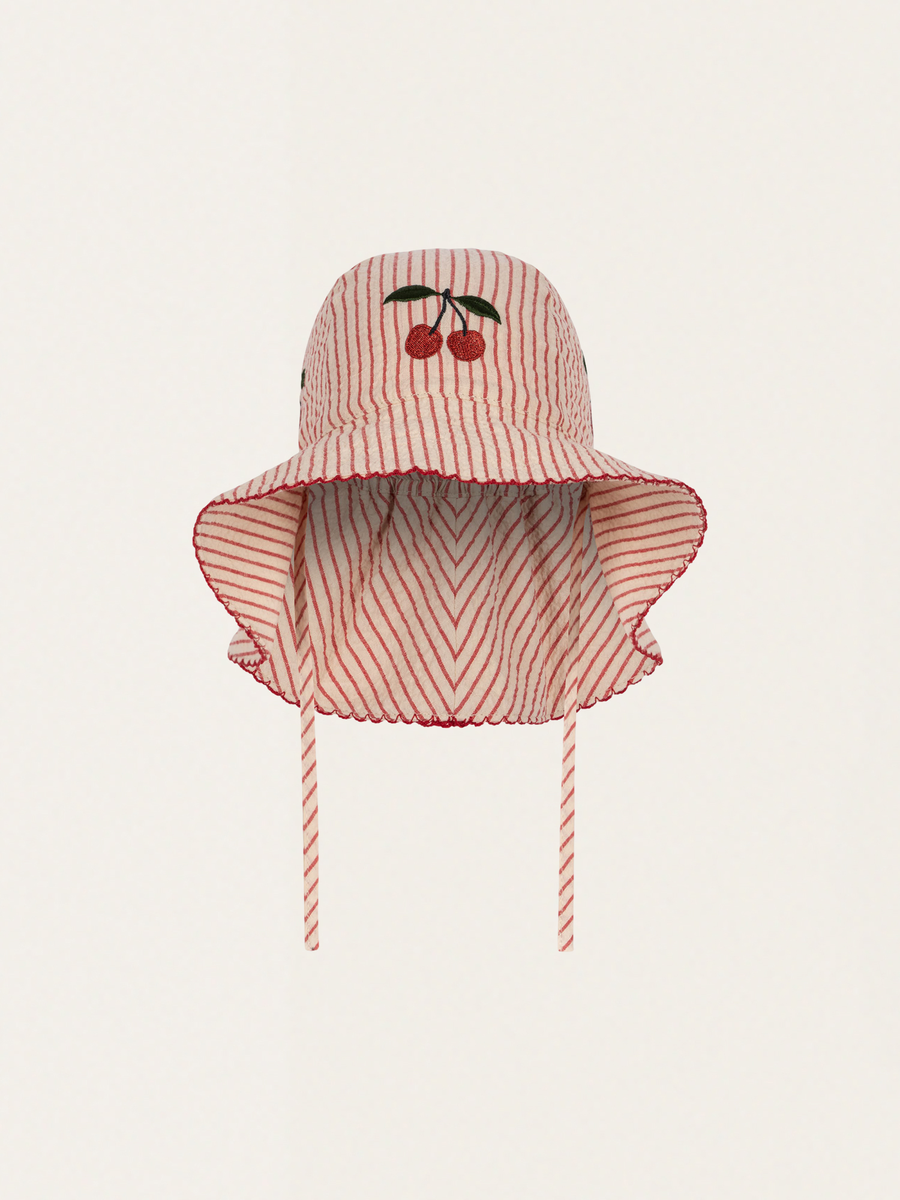 Ellie Amour Stripe Wide Brim Hat
