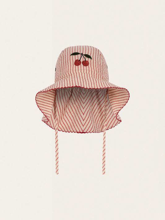 Ellie Amour Stripe Wide Brim Hat