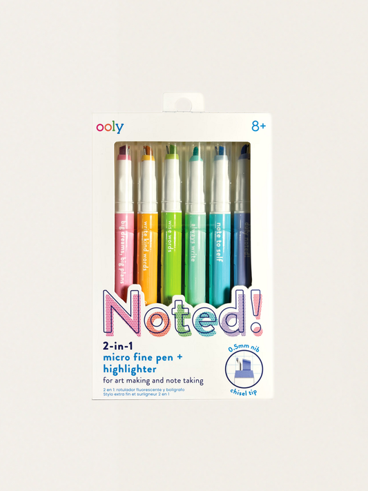 2-in-1 Fineliner mit Textmarker, notiert!