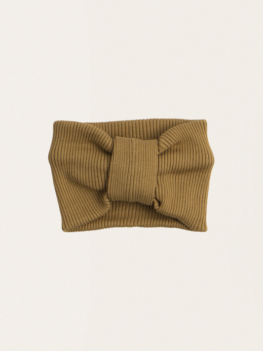 Golden Leaf Cotton and Silk Blend Elastic Headband