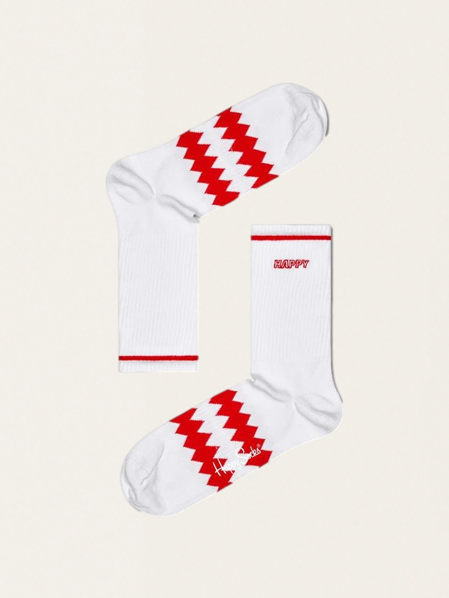 Baumwollsocken für Erwachsene – Happy Zig Zag 3/4-Strick