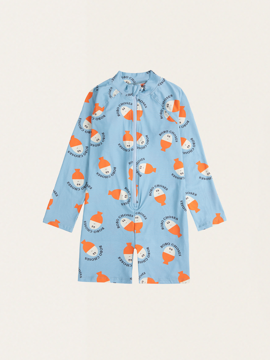 Kids Morning Egg All Over Long Sleeve UV Swimsuit