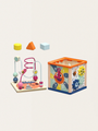 Manipulation cube with sorter and maze