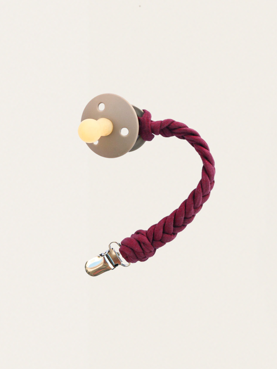 Cotton braided pacifier holder