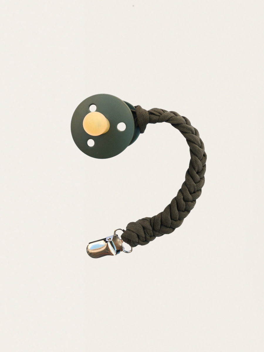 Cotton braided pacifier holder