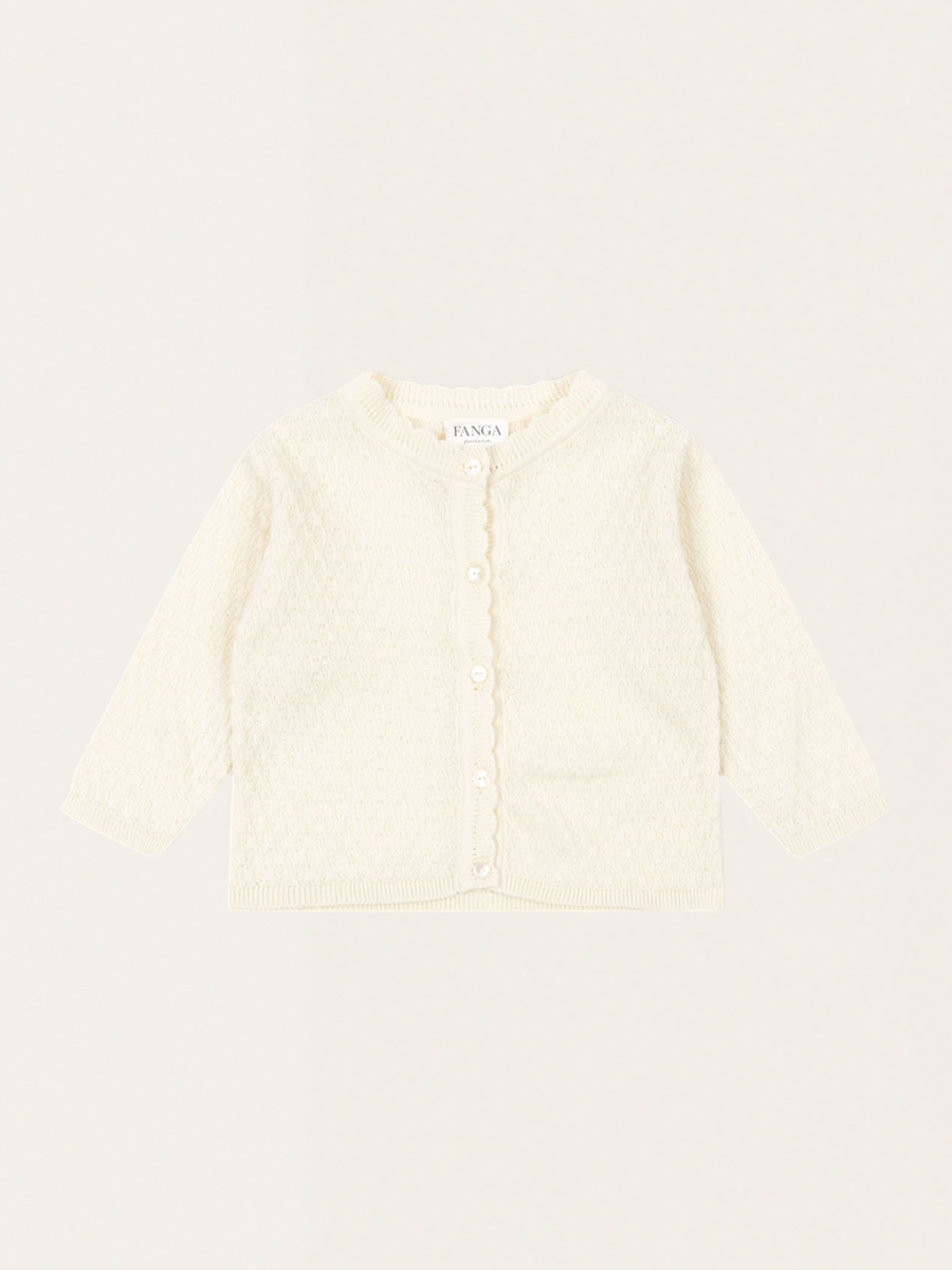 Venti Baumwoll-Pointelle-Strickjacke