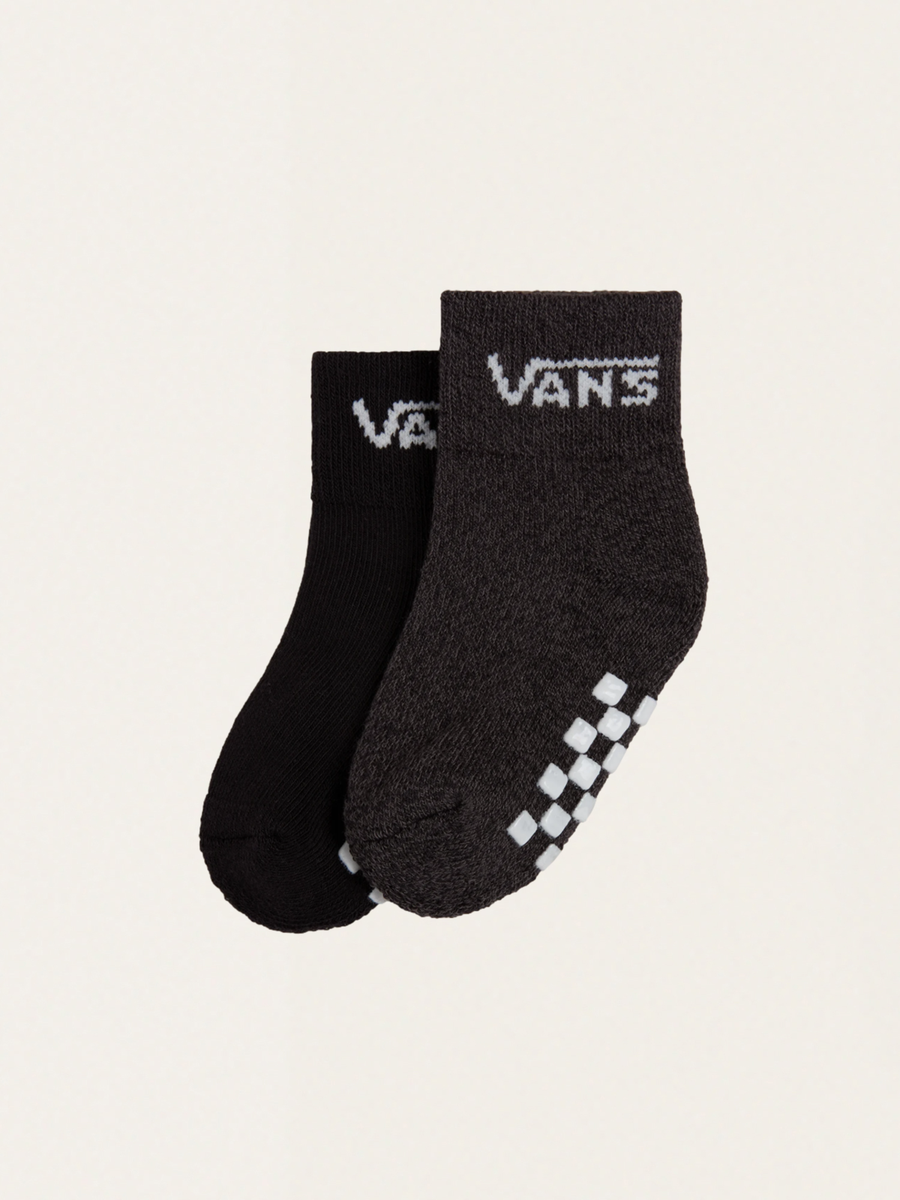 Klassische schwarze Babysocken mit Schachbrettmuster 