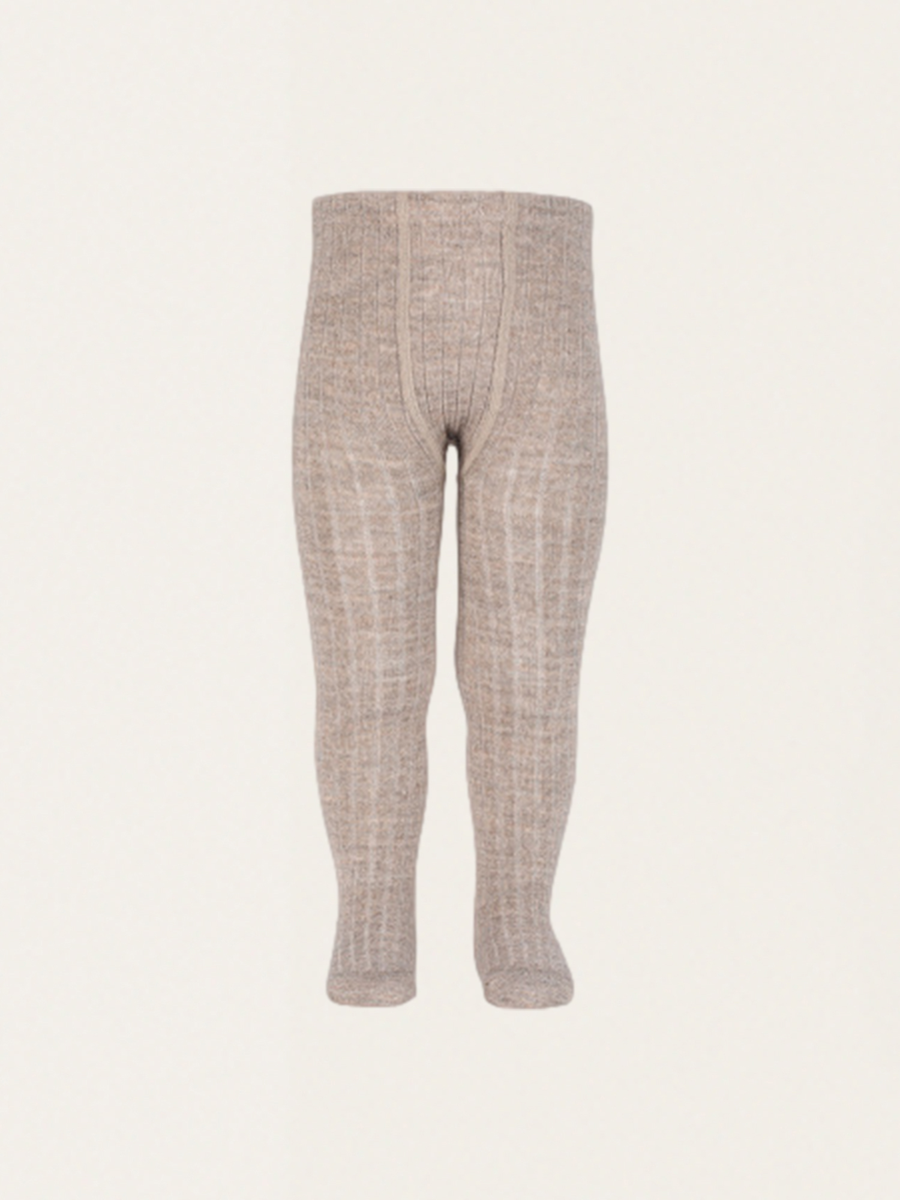 Gerippte Strumpfhose aus Merinowolle