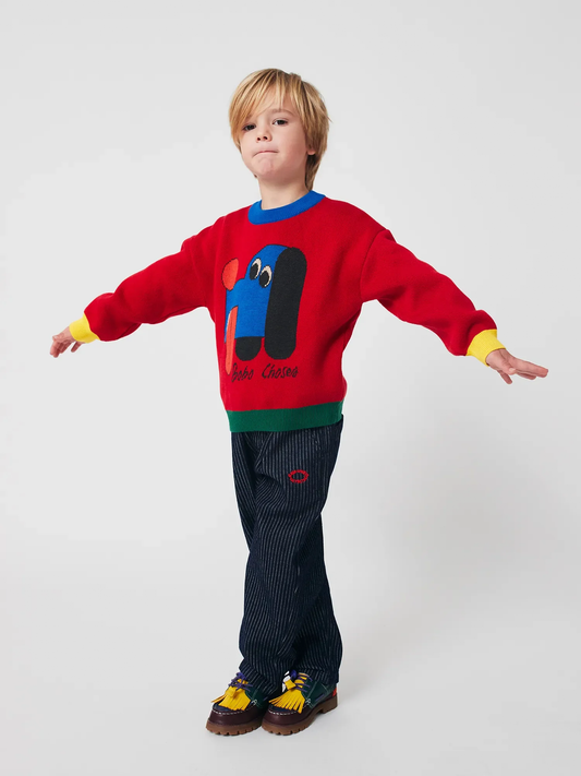Kinderpullover aus Baumwolle mit Hundemotiv