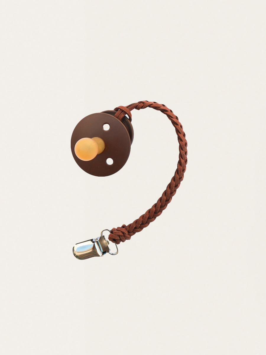 Leather pacifier holder