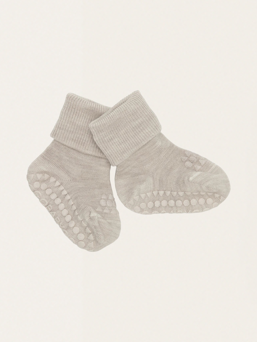 Anti-slip merino wool crawling socks