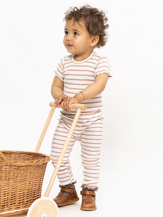 Seidenleggings mit staubigen Streifen