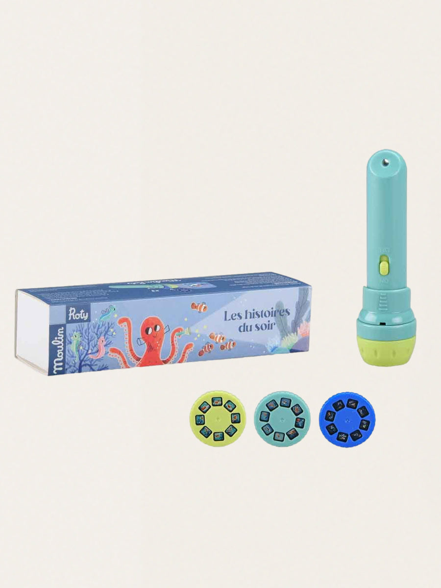 Flashlight with fairy tale projector