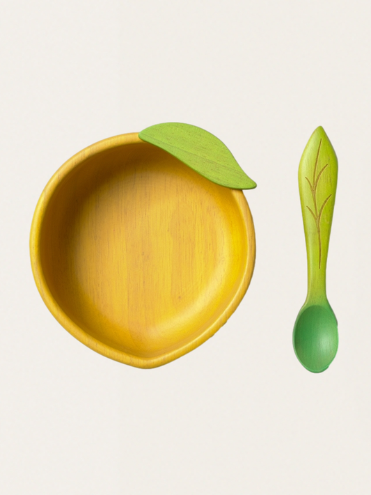 Lemon Wooden Bowl with Spoon
