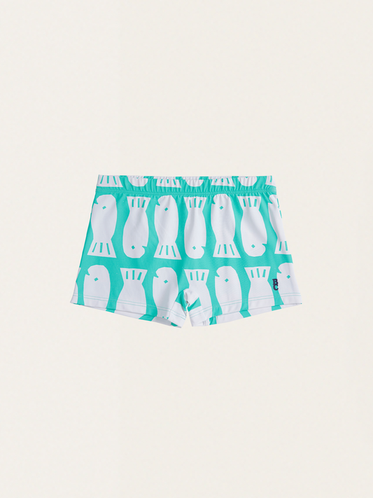 Baby Lucky Fish all over swim trunks