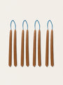 Set of 8 candles with colored wicks