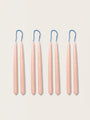 Set of 8 candles with colored wicks