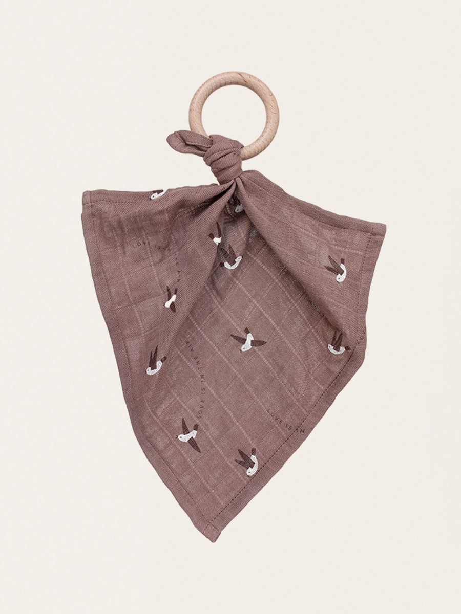 Teether with muslin diaper