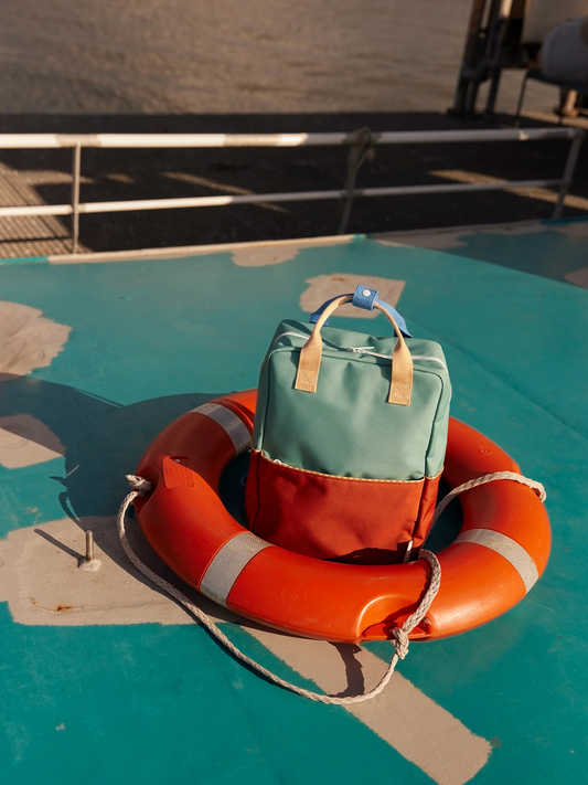 Wonders Großer Kinderrucksack Aquagrün + Schiffswrackrost