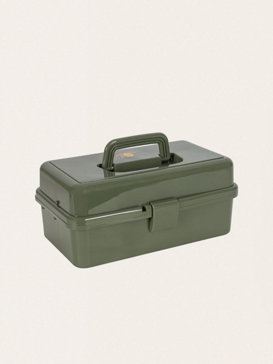A set of art supplies in a box