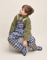 Windproof Rain Pants - Plaid Cobalt