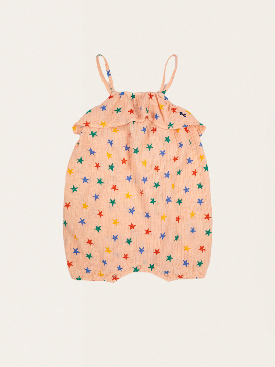 Baby cotton romper with straps