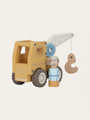 Holzauto mit Figur – LKW mit Kran