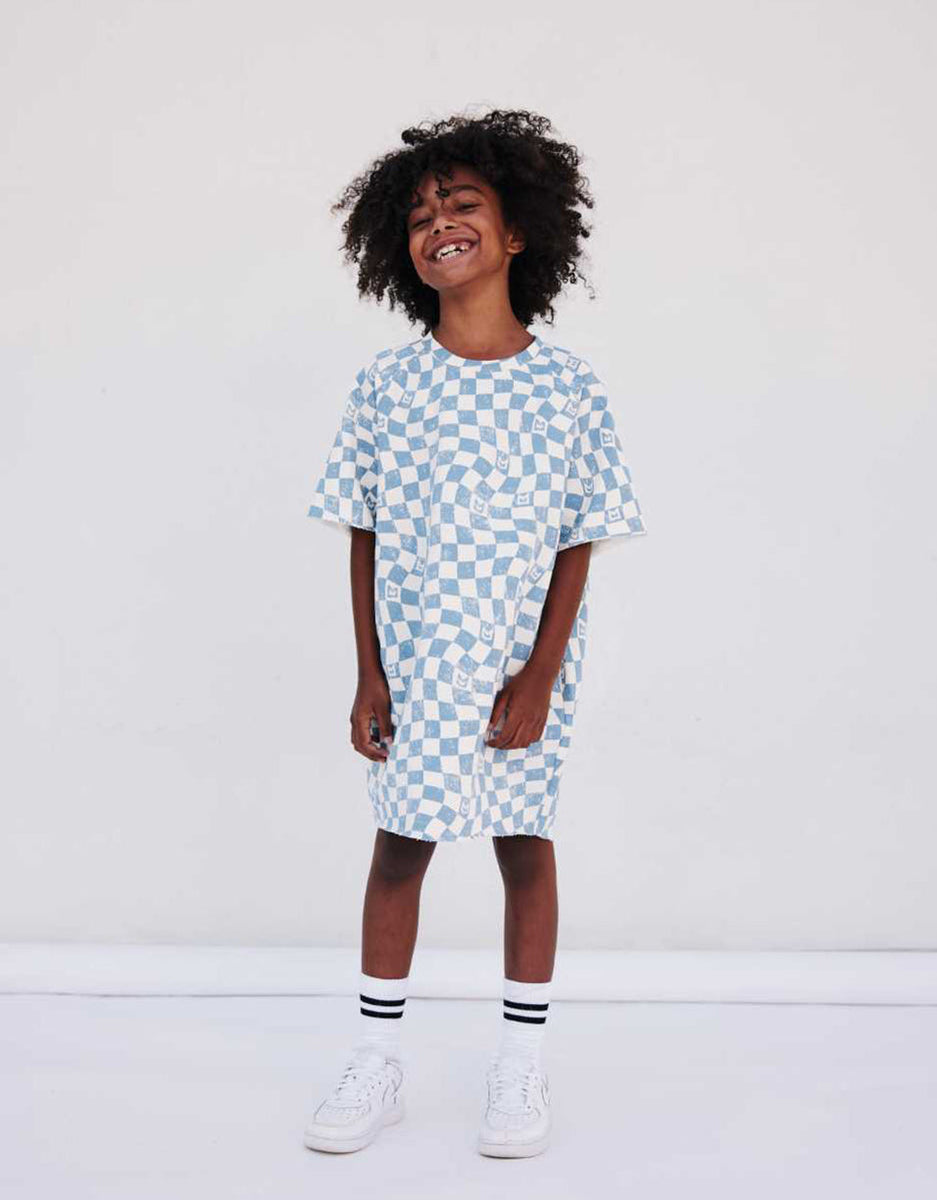 Cotton Checkered T-shirt Dress