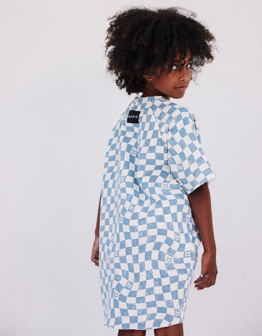 Cotton Checkered T-shirt Dress