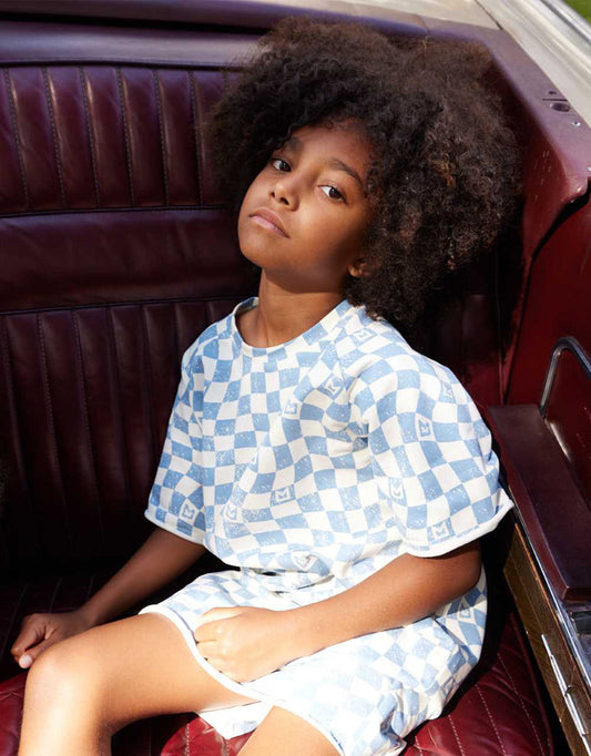 Cotton Checkered T-shirt Dress