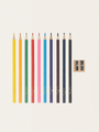 A set of art supplies in a box