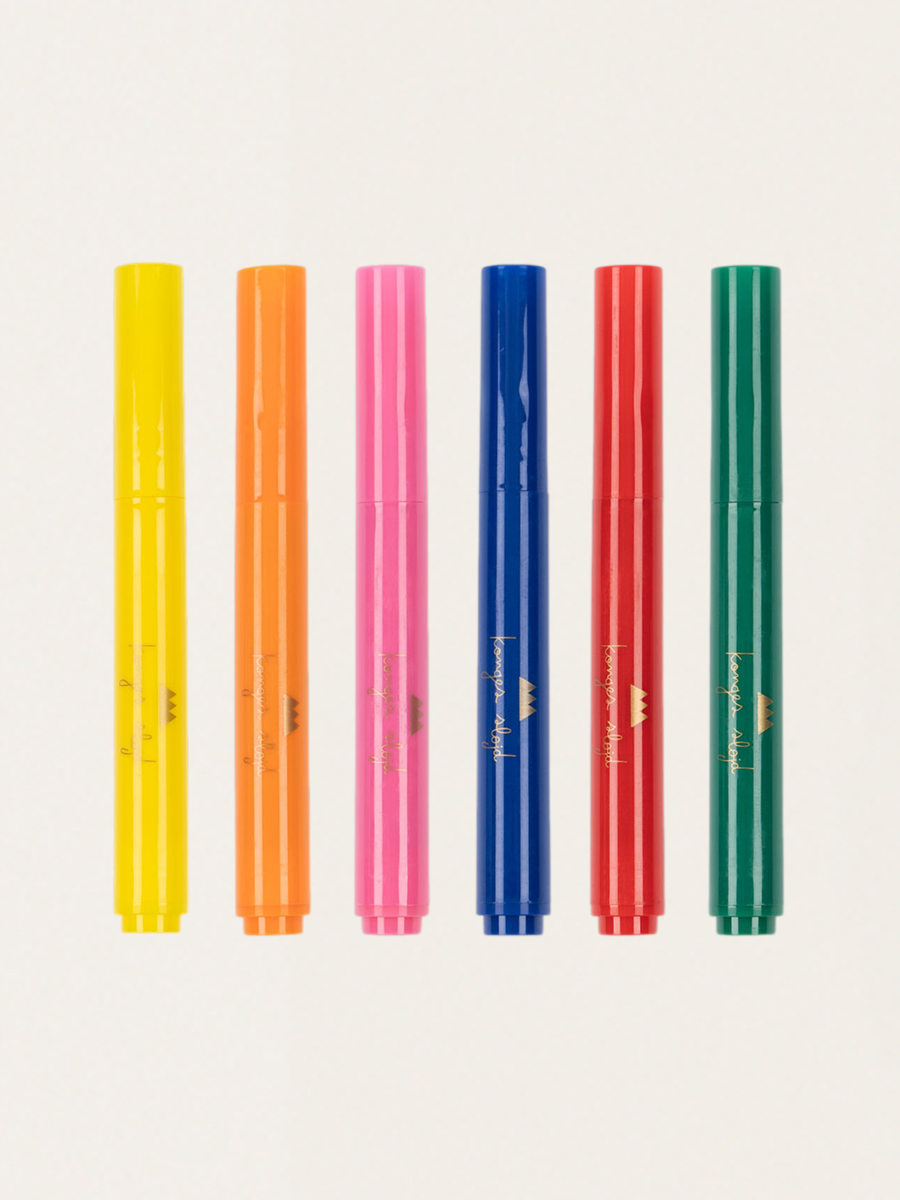 A set of art supplies in a box