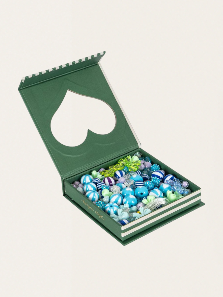 Schachteln mit Perlen, blaues Schmuckherstellungsset