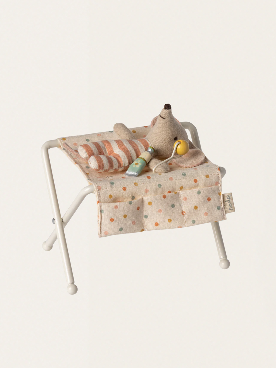 Off white mouse and bunny changing table