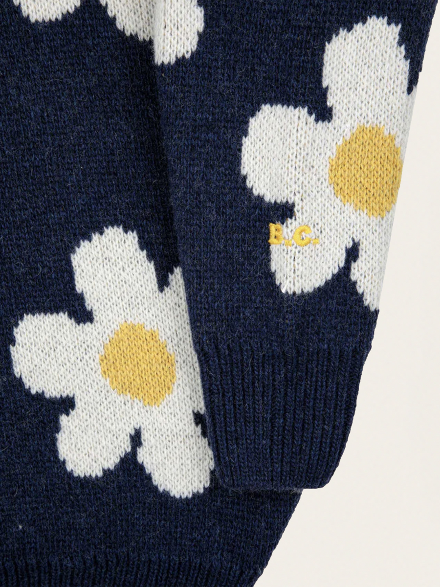 Kinder-Wollpullover – Große Blume