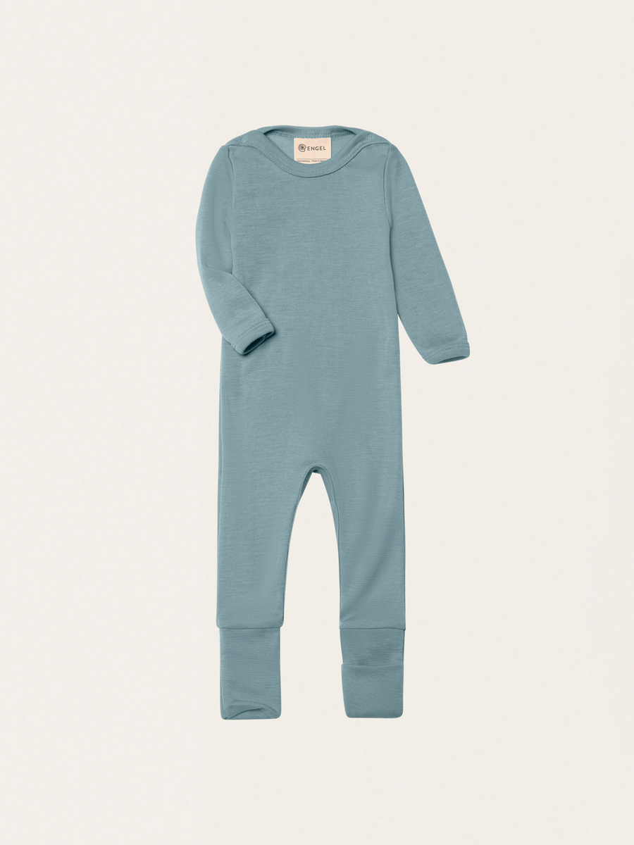 Mountain Blue Merino Wool and Silk Sleepsuit