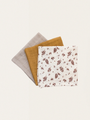Set of three organic muslin diapers