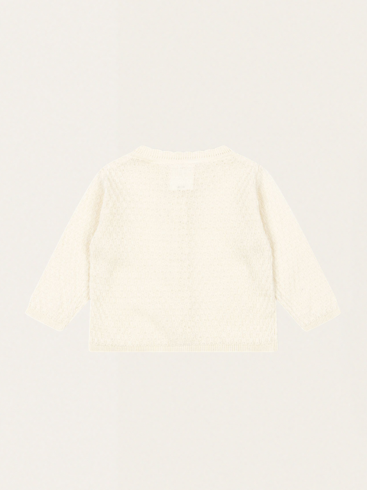 Venti cotton pointelle cardigan