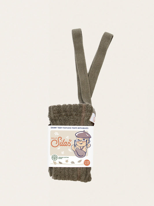Prążkowane legginsy z bawełną na szelkach Granny