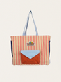 Torba typu shopper coral pink + sandy yellow
