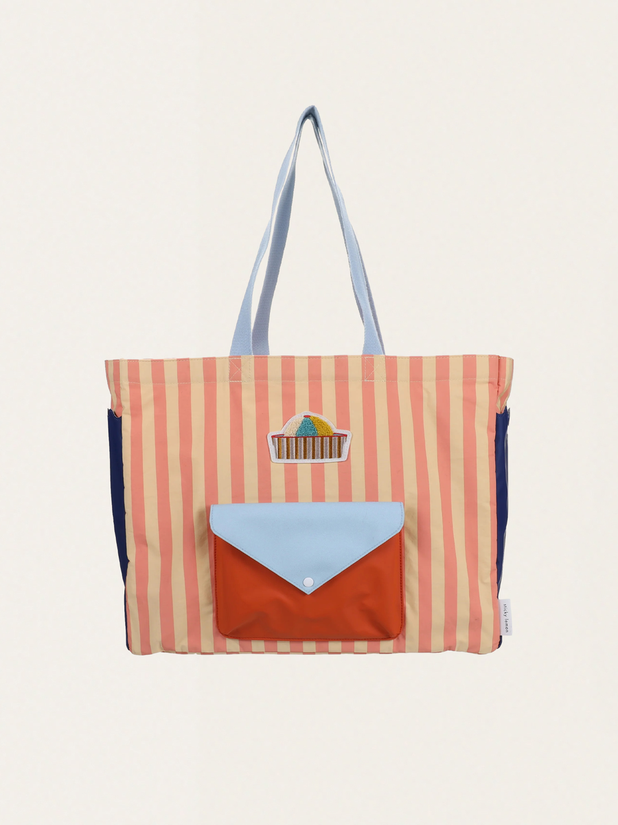 Torba typu shopper coral pink + sandy yellow