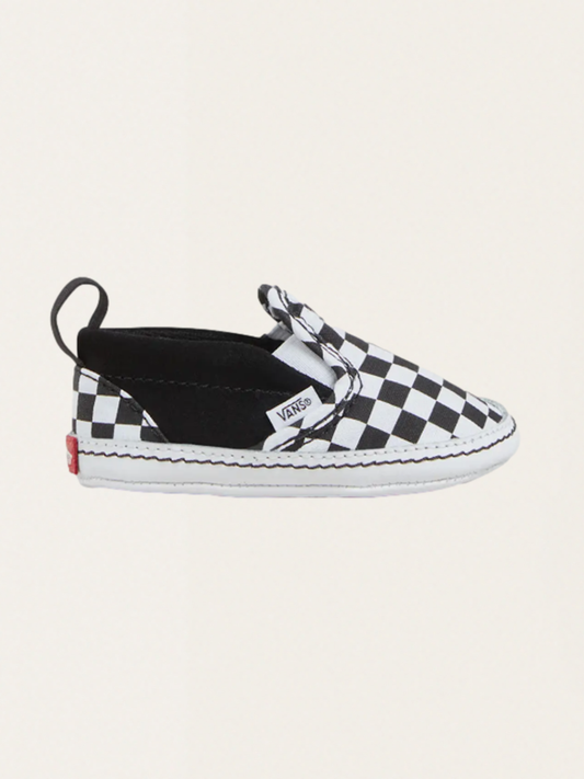 Miękkie buciki niemowlęce Slip-On V Crib Checkerboard Black