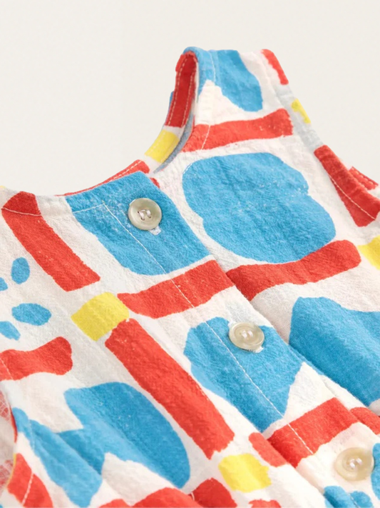 Bawełniany romper Baby Geometric Game all over