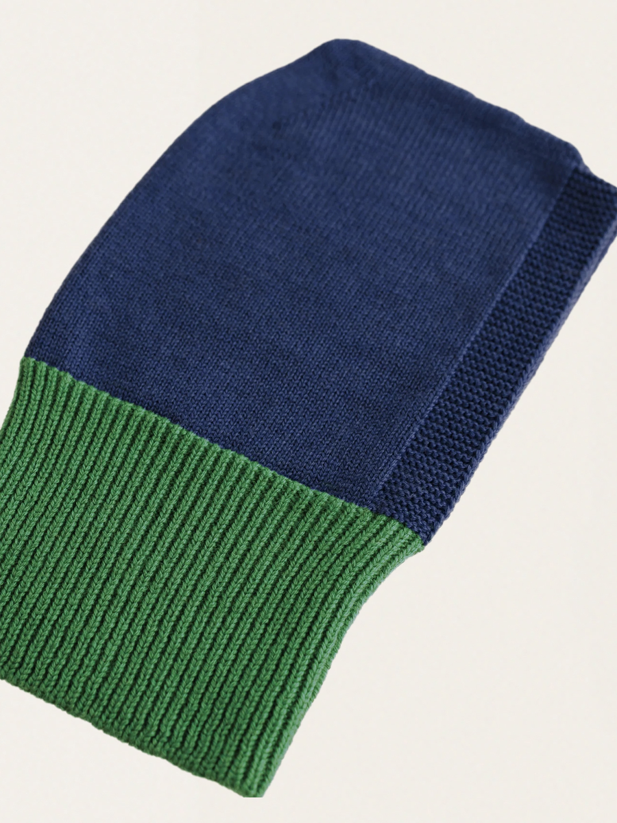 Seamless Italian Merino Wool Balaclava Blue / Grass