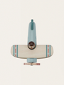 Wooden airplane with a pilot figure