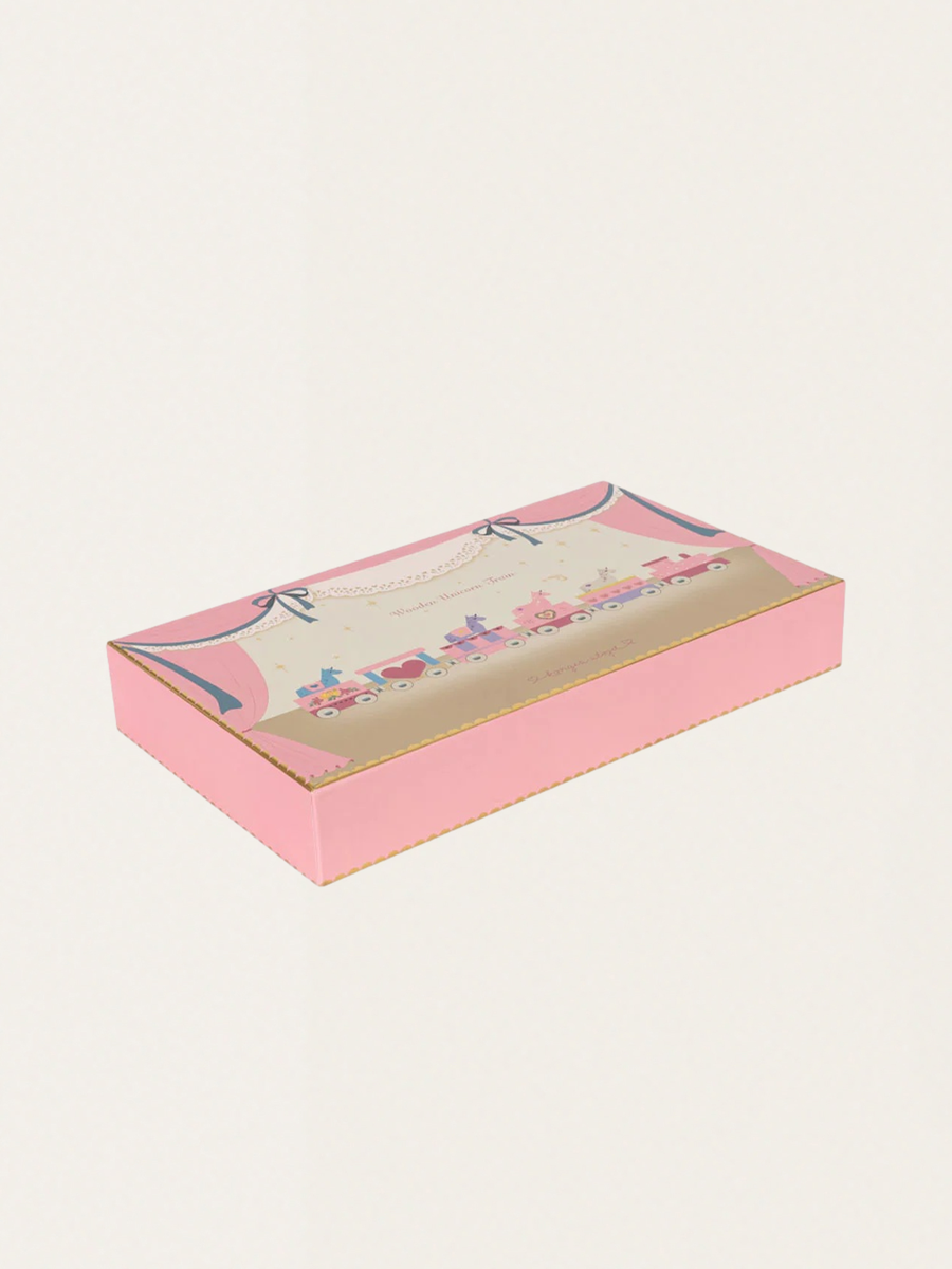 Wooden magnetic train with unicorns