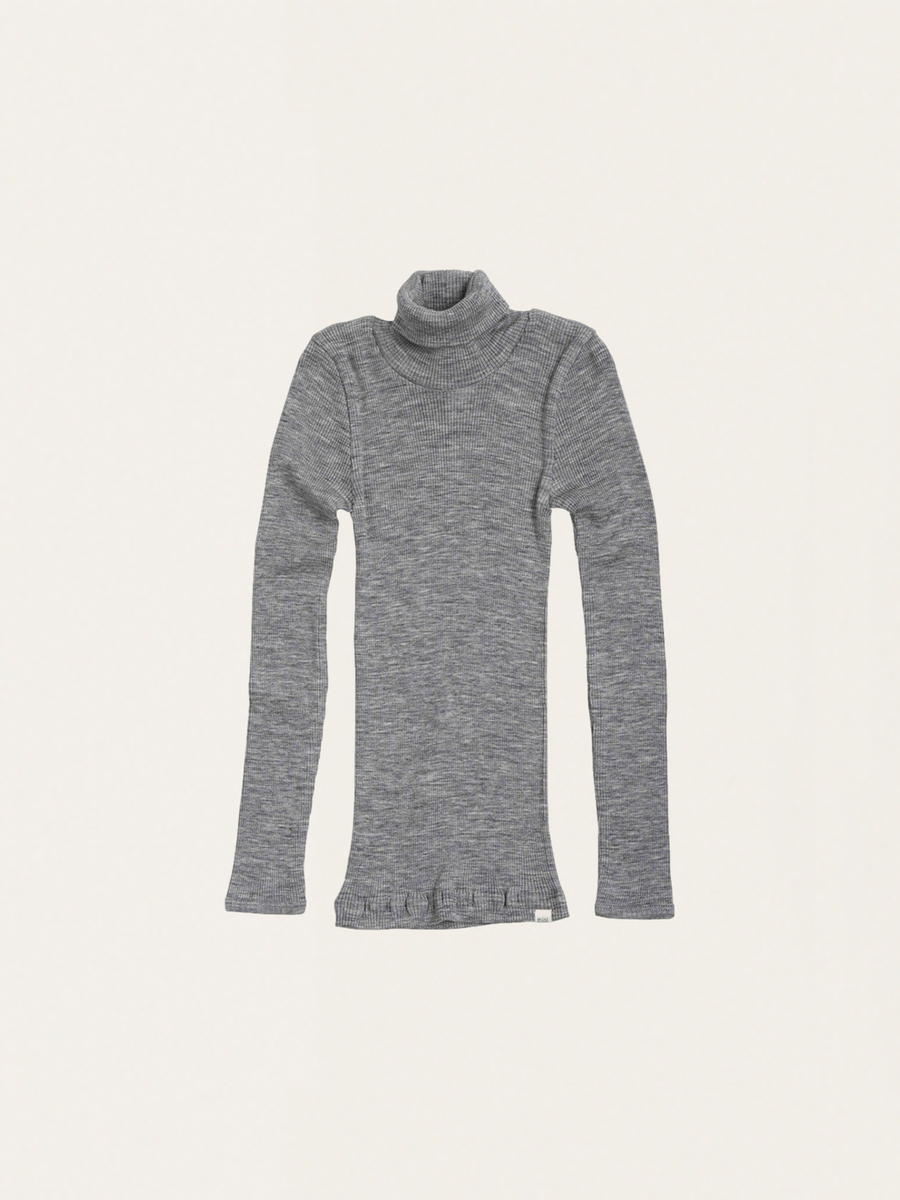 Einfacher Rollkragenpullover aus einem Seiden-Baumwoll-Gemisch