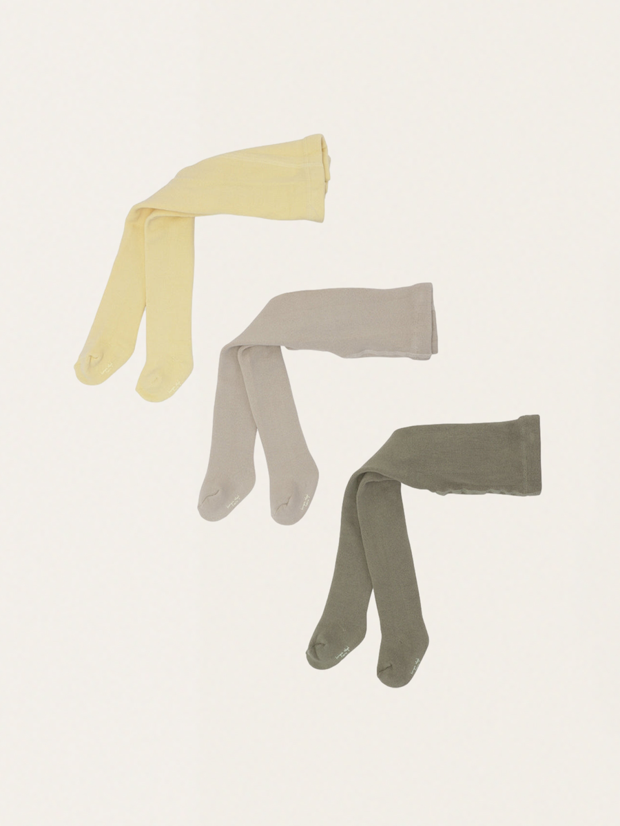 Terry Stockings Cotton Tights Set - 3 pcs Mellow Marsmellow
