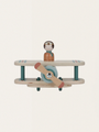 Wooden airplane with a pilot figure